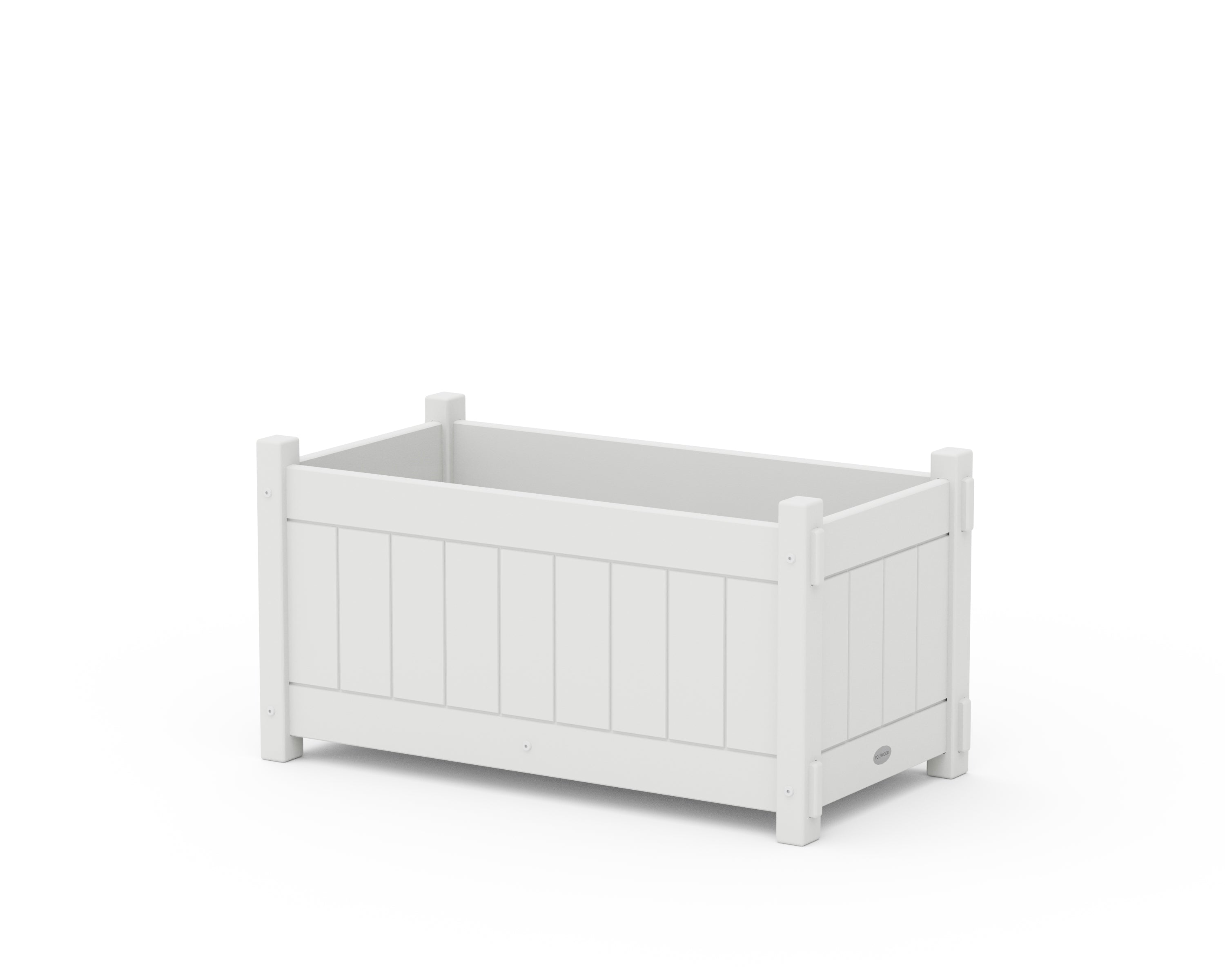 POLYWOOD® Vineyard Rectangle Double Planter Box in White