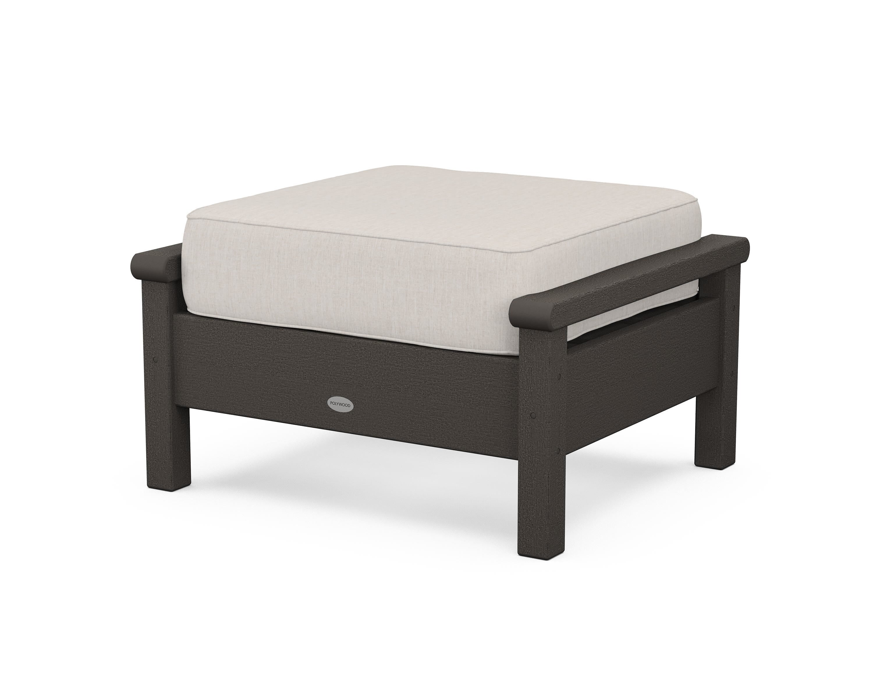POLYWOOD® Harbour Deep Seating Ottoman in Vintage Coffee / Cast Ash
