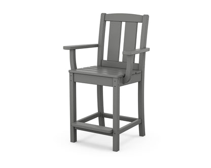 POLYWOOD® Mission Counter Arm Chair in Slate Grey