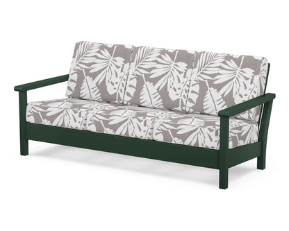 POLYWOOD® Harbour Deep Seating Sofa in Green / Leaf Grey Mist