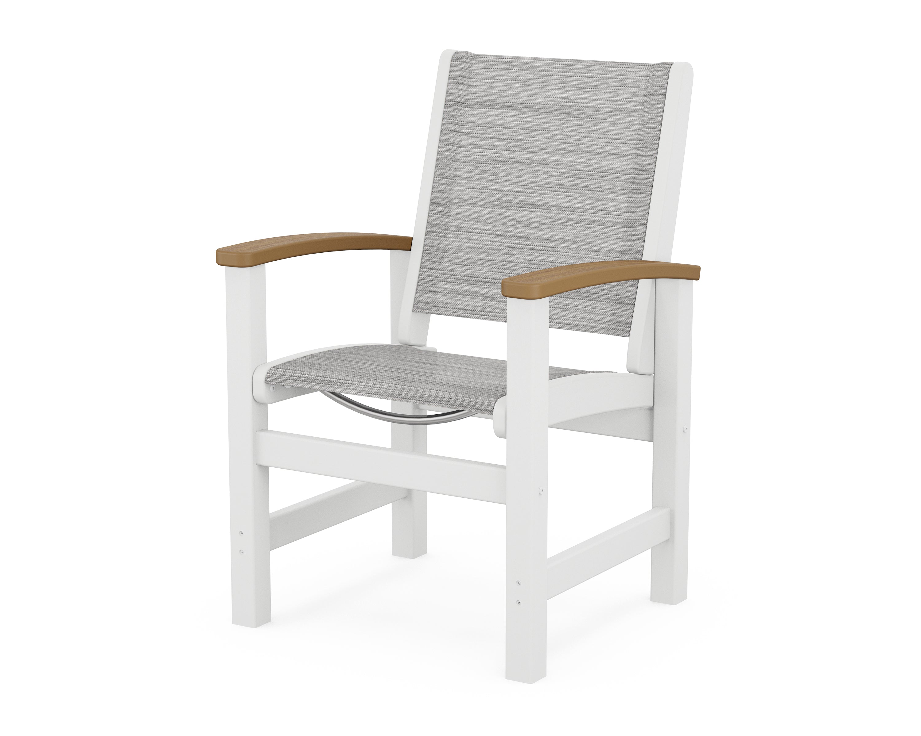 POLYWOOD® Coastal Dining Chair in White / Natural / Metallic Sling
