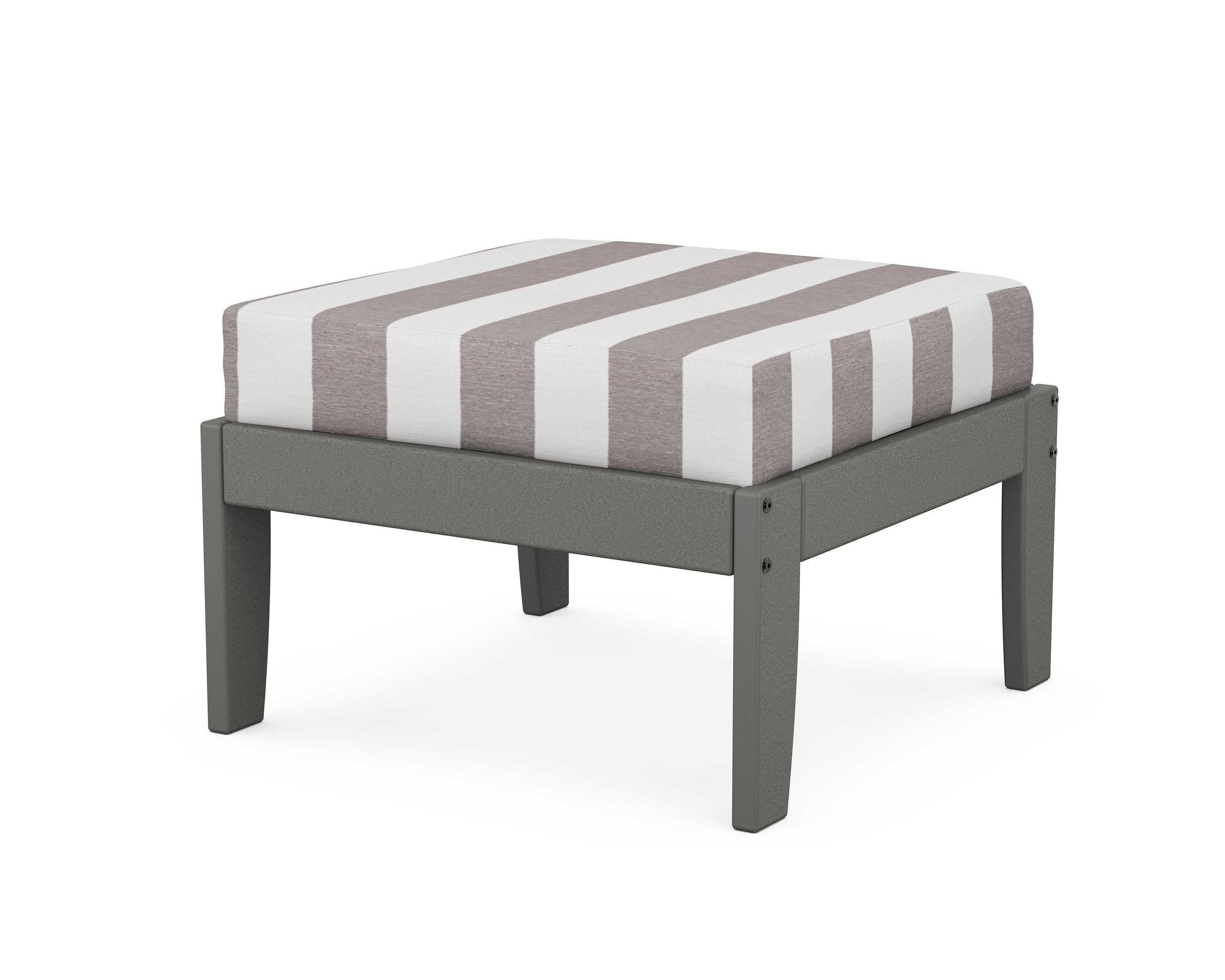 Unbranded Modular Ottoman - Classic in Slate Grey / Cabana Stripe Grey Mist