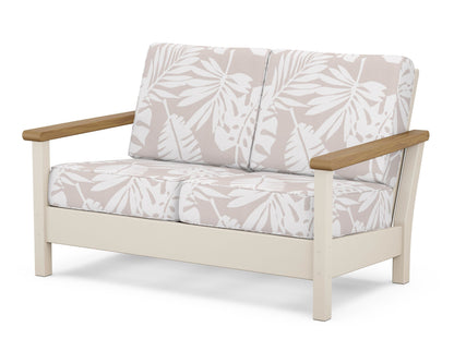 POLYWOOD® Harbour Deep Seating Loveseat in Sand / Natural / Leaf Dune Burlap