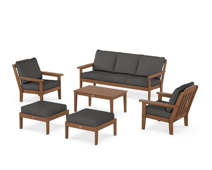 Country Living Cottage 6-Piece Lounge Sofa Set in Teak / Spectrum Carbon