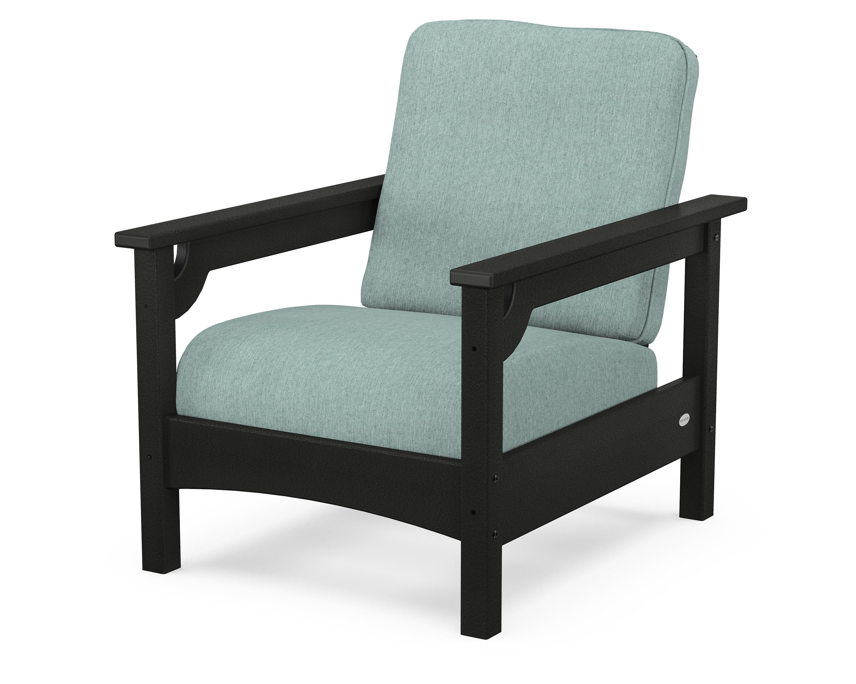 POLYWOOD® Club Chair in Black / Glacier Spa