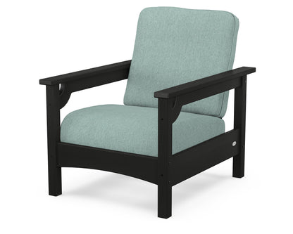 POLYWOOD® Club Chair in Black / Glacier Spa