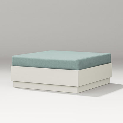 PW Designer Series Elevate Lounge Ottoman in Vintage White / Glacier Spa
