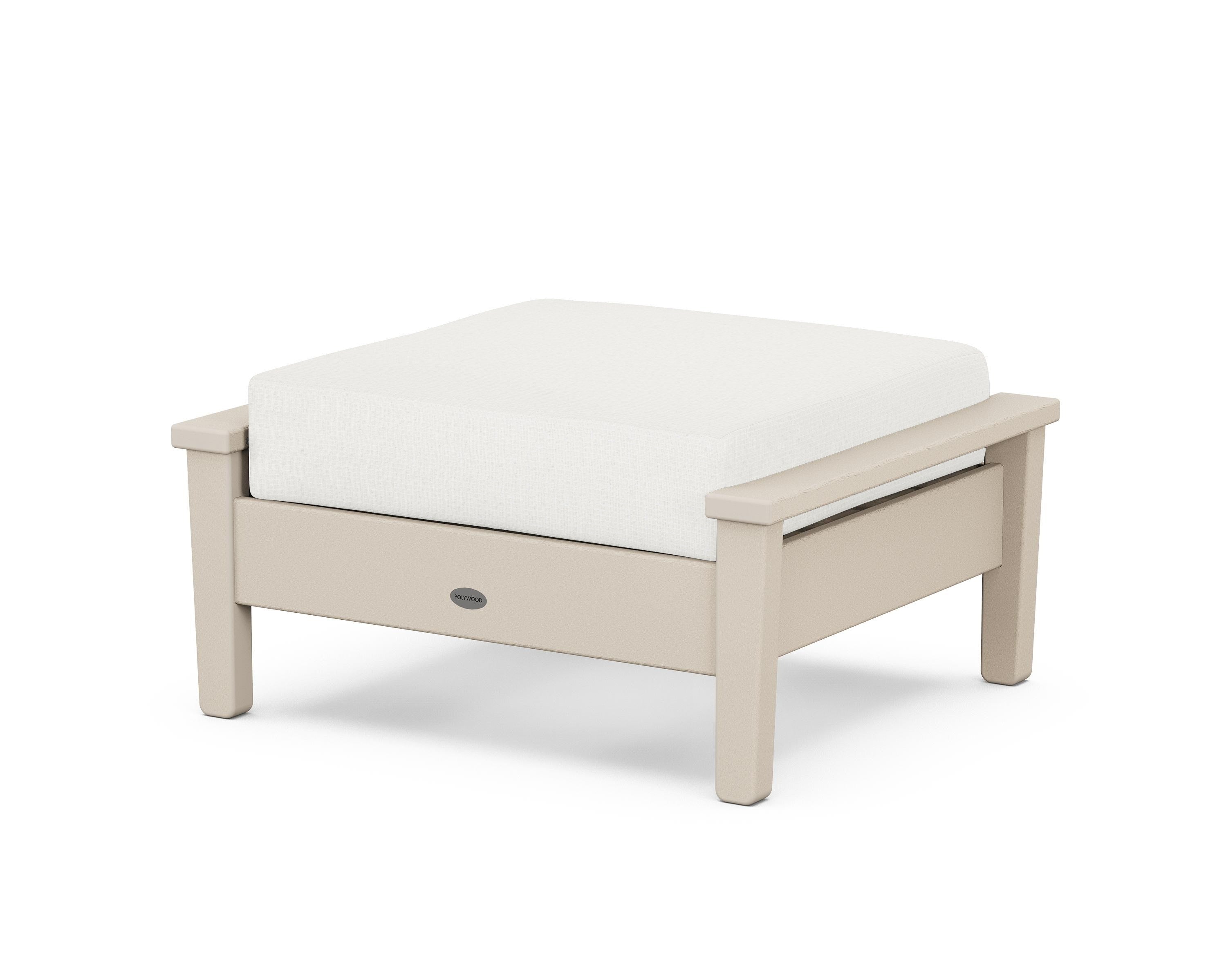 POLYWOOD® Prescott Deep Seating Ottoman in Sand / Natural Linen