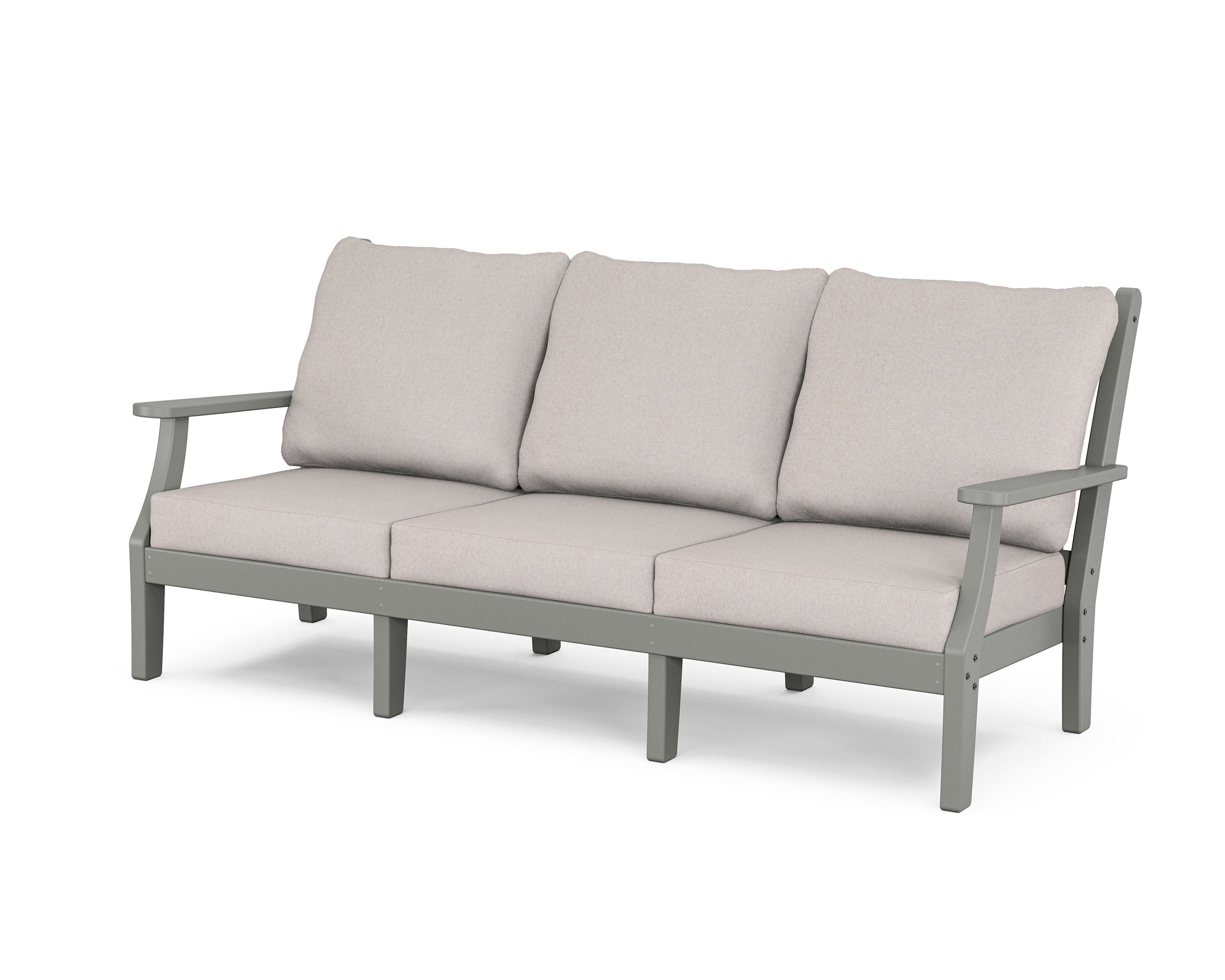 Country Living Wovendale Deep Seating Sofa in Slate Grey / Dune Burlap