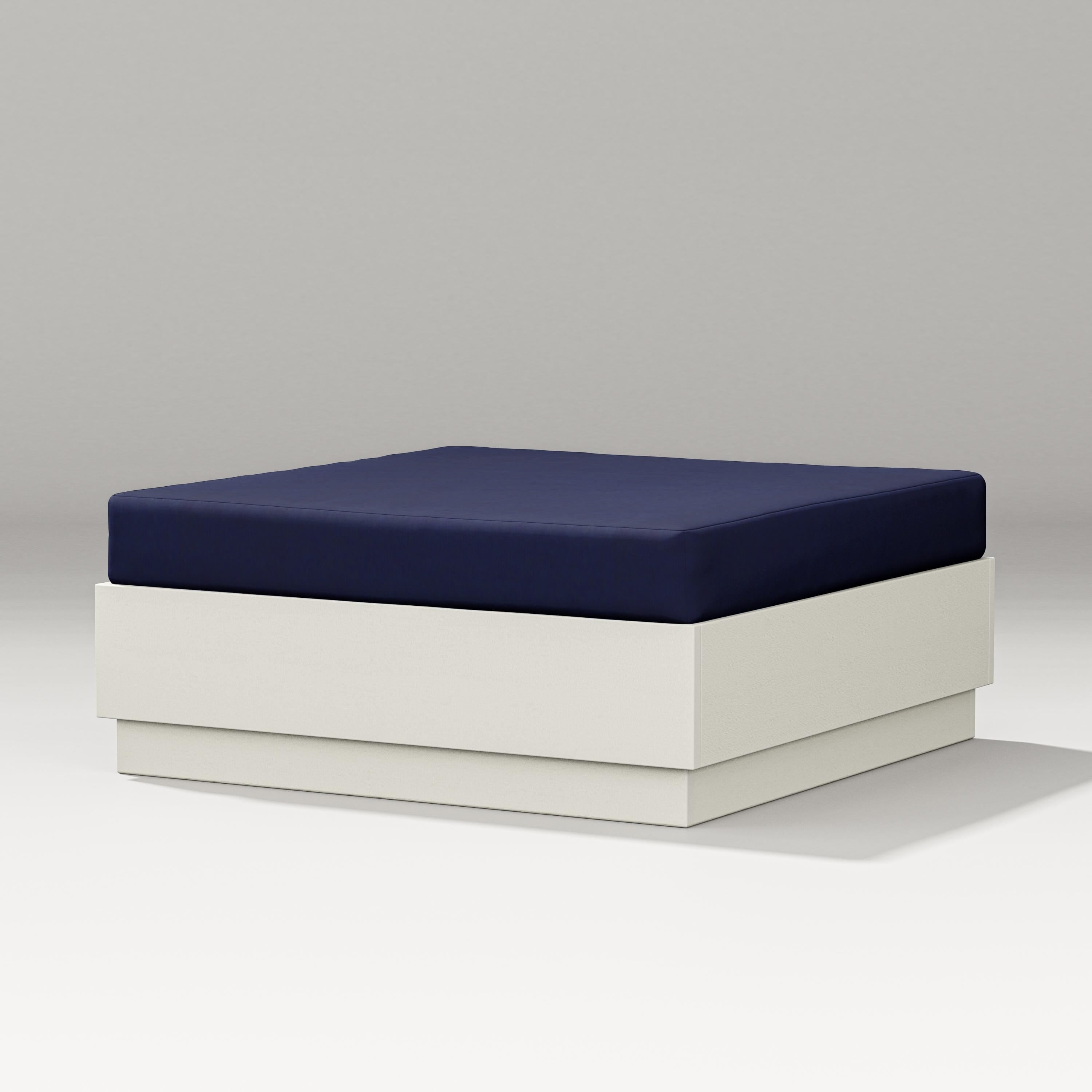PW Designer Series Elevate Lounge Ottoman in Vintage White / Navy