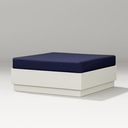 PW Designer Series Elevate Lounge Ottoman in Vintage White / Navy
