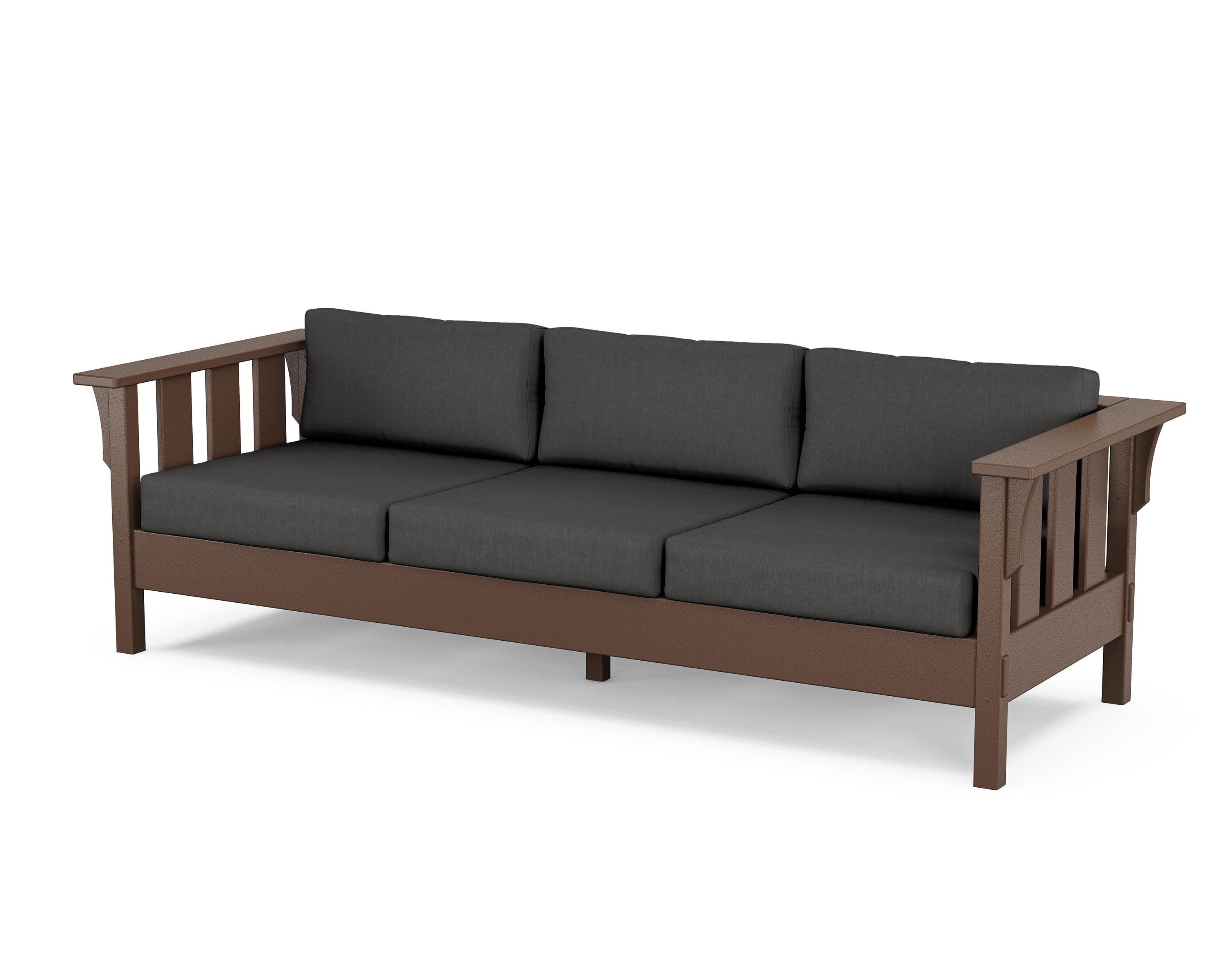 Martha Stewart by POLYWOOD® Acadia Deep Seating Sofa in Mahogany / Spectrum Carbon