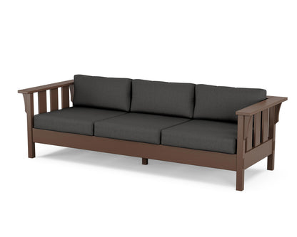 Martha Stewart by POLYWOOD® Acadia Deep Seating Sofa in Mahogany / Spectrum Carbon