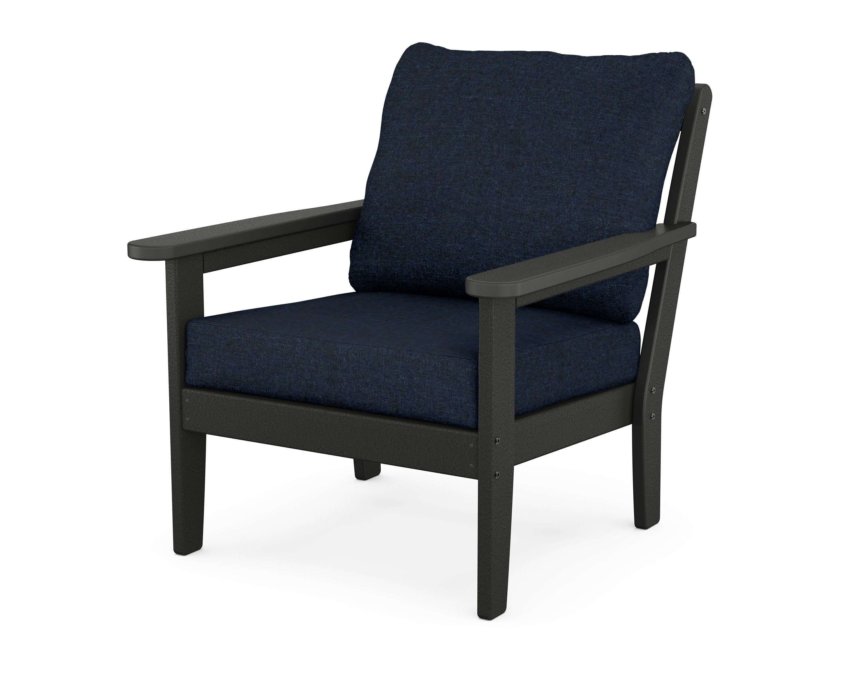 Country Living Cottage Deep Seating Chair in Black / Marine Indigo