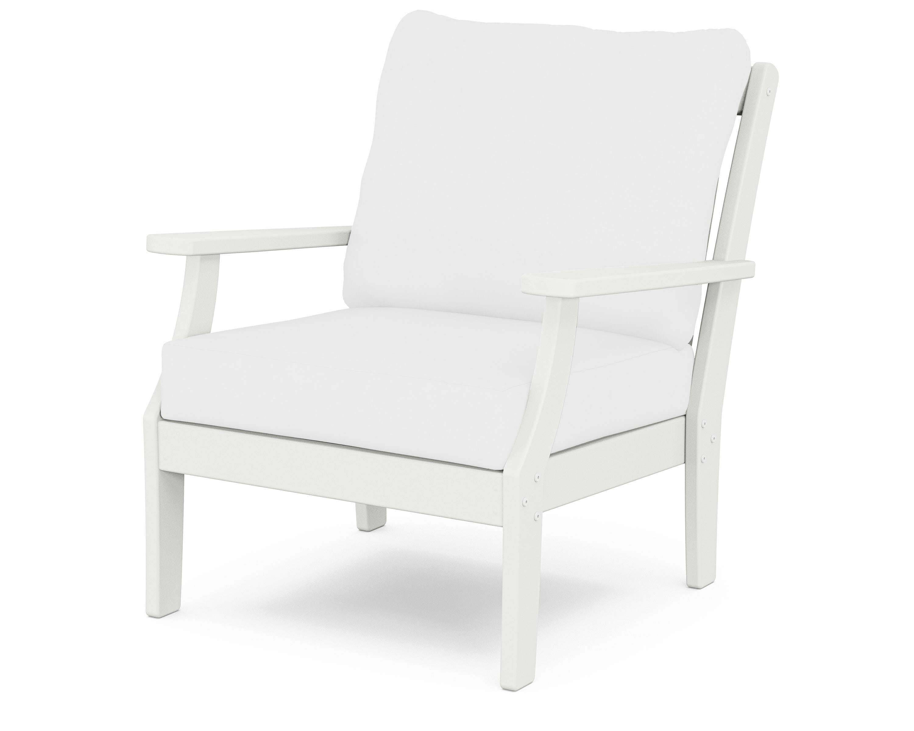 POLYWOOD® Braxton Deep Seating Chair in White / Natural