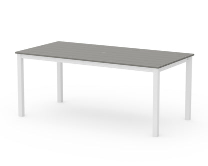 POLYWOOD® Main Street 36" x 72" Dining Table in White / Slate Grey