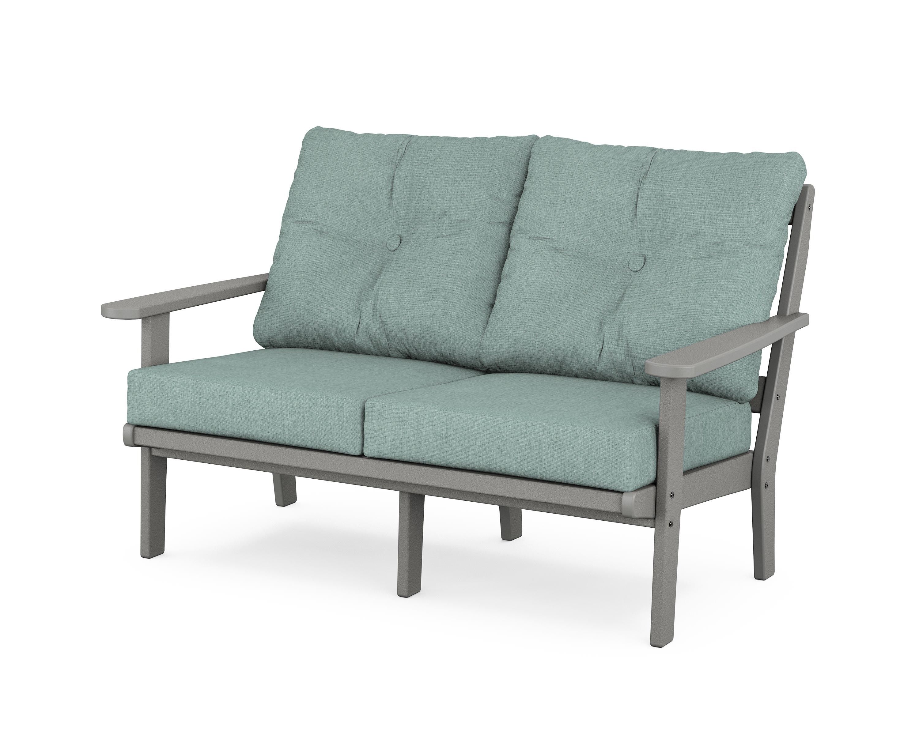 POLYWOOD® Mission Deep Seating Loveseat in Slate Grey / Glacier Spa