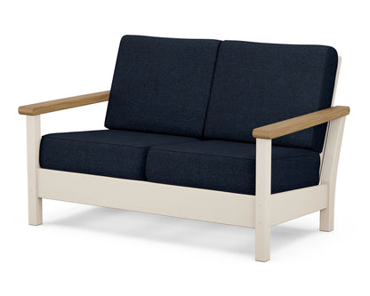 POLYWOOD® Harbour Deep Seating Loveseat in Sand / Natural / Marine Indigo