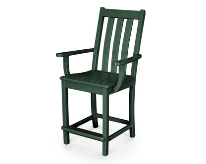 POLYWOOD® Vineyard Counter Arm Chair in Green