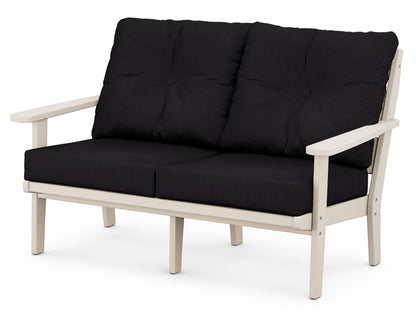 POLYWOOD® Lakeside Deep Seating Loveseat in Sand / Midnight Linen