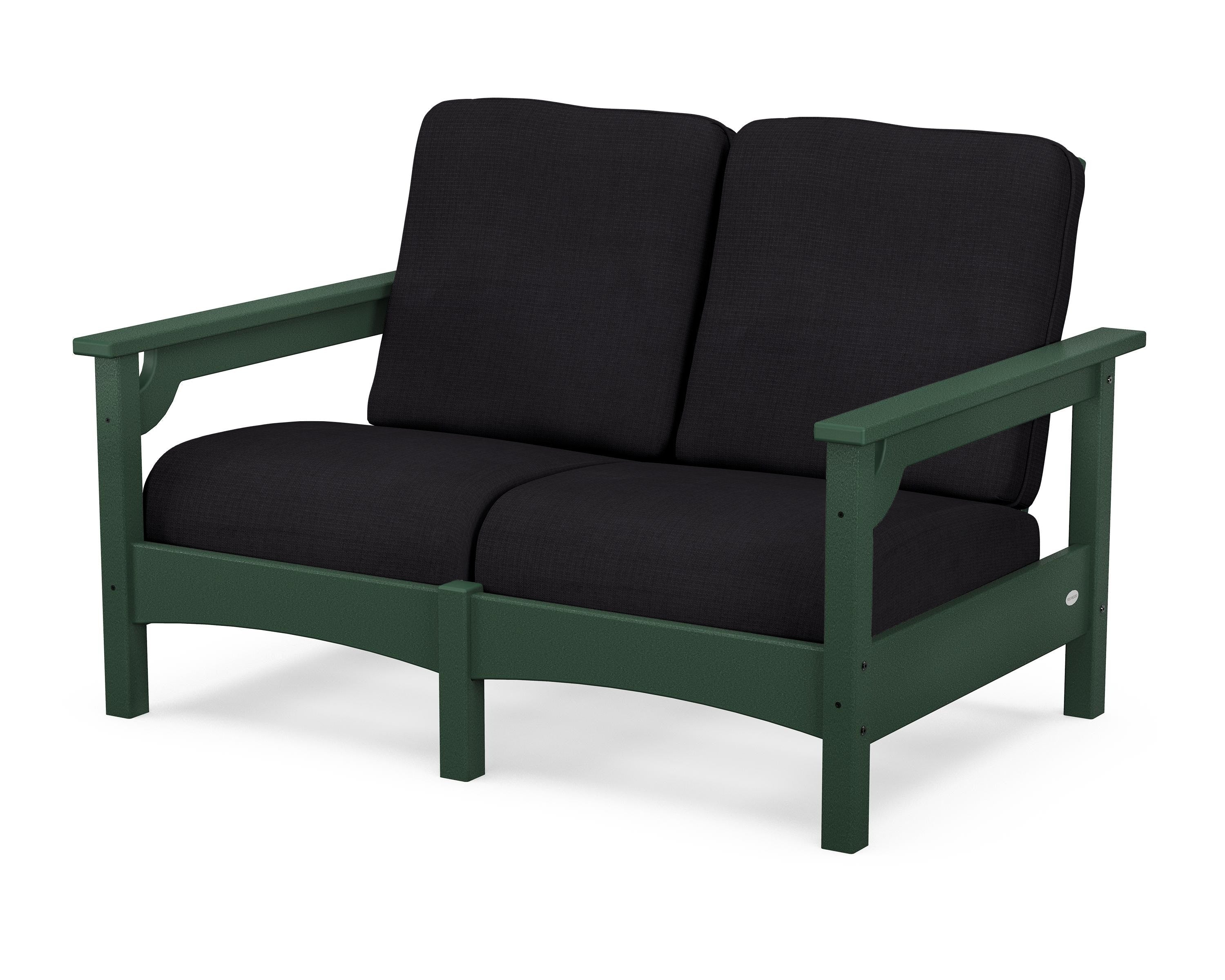 POLYWOOD® Club Loveseat in Green / Midnight Linen