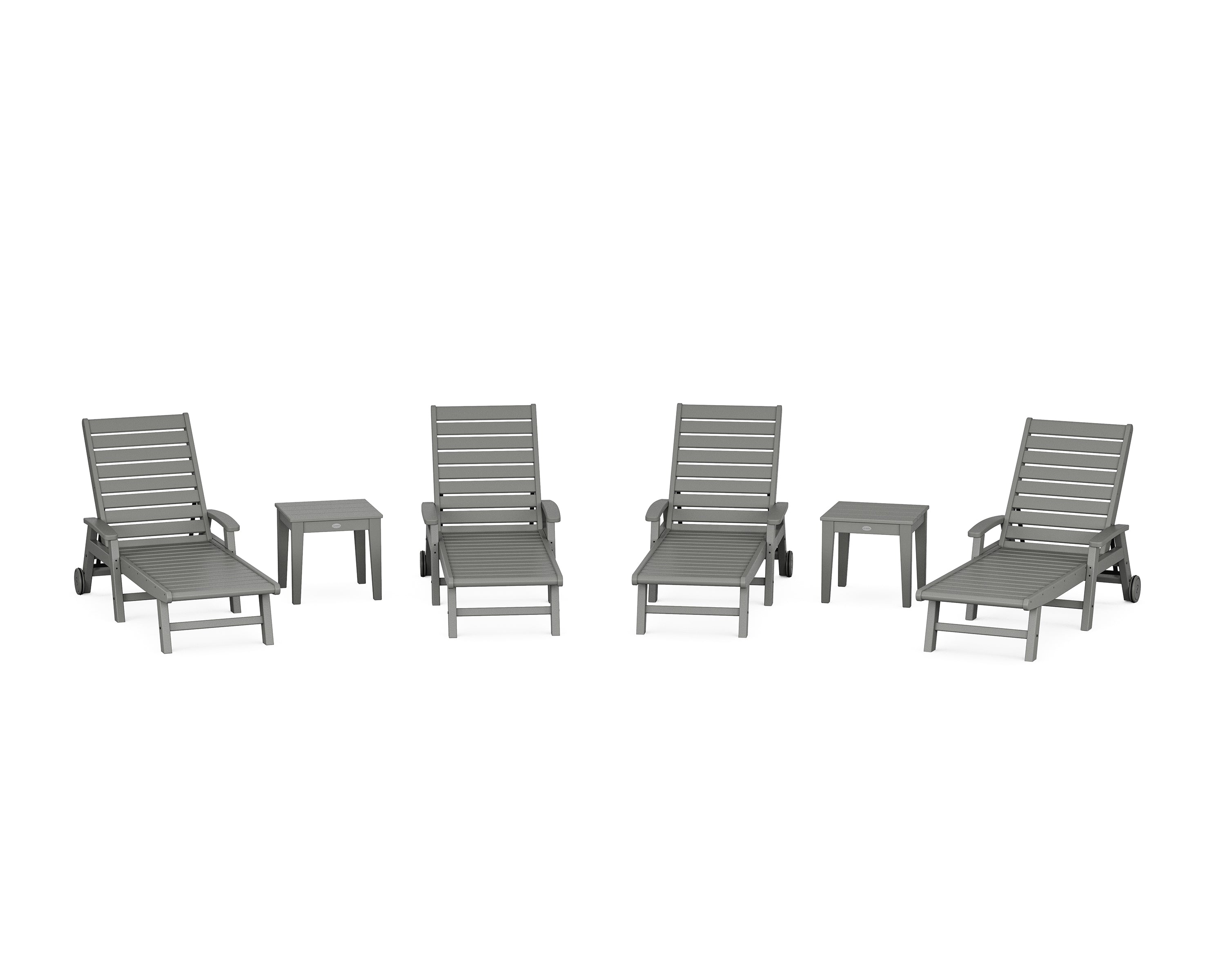 POLYWOOD® Signature Chaise 6-Piece Set with Wheels in Slate Grey