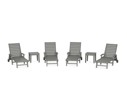 POLYWOOD® Signature Chaise 6-Piece Set with Wheels in Slate Grey