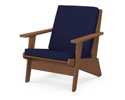 POLYWOOD® Riviera Modern Lounge Chair in Teak / Navy