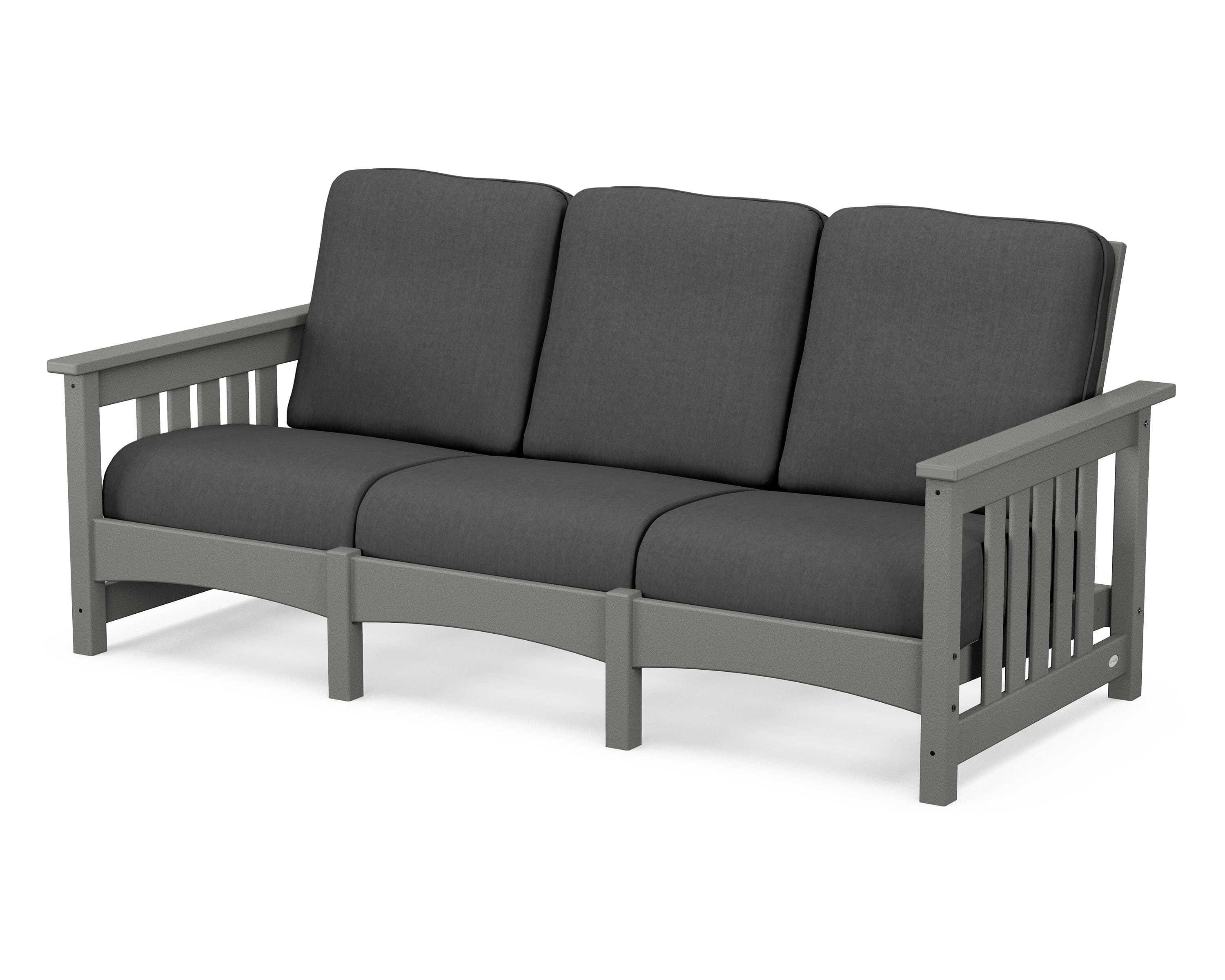 POLYWOOD® Club Mission Sofa in Slate Grey / Spectrum Carbon