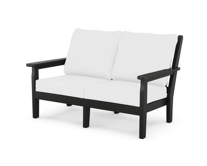 POLYWOOD® Chippendale Deep Seating Loveseat in Black / Natural