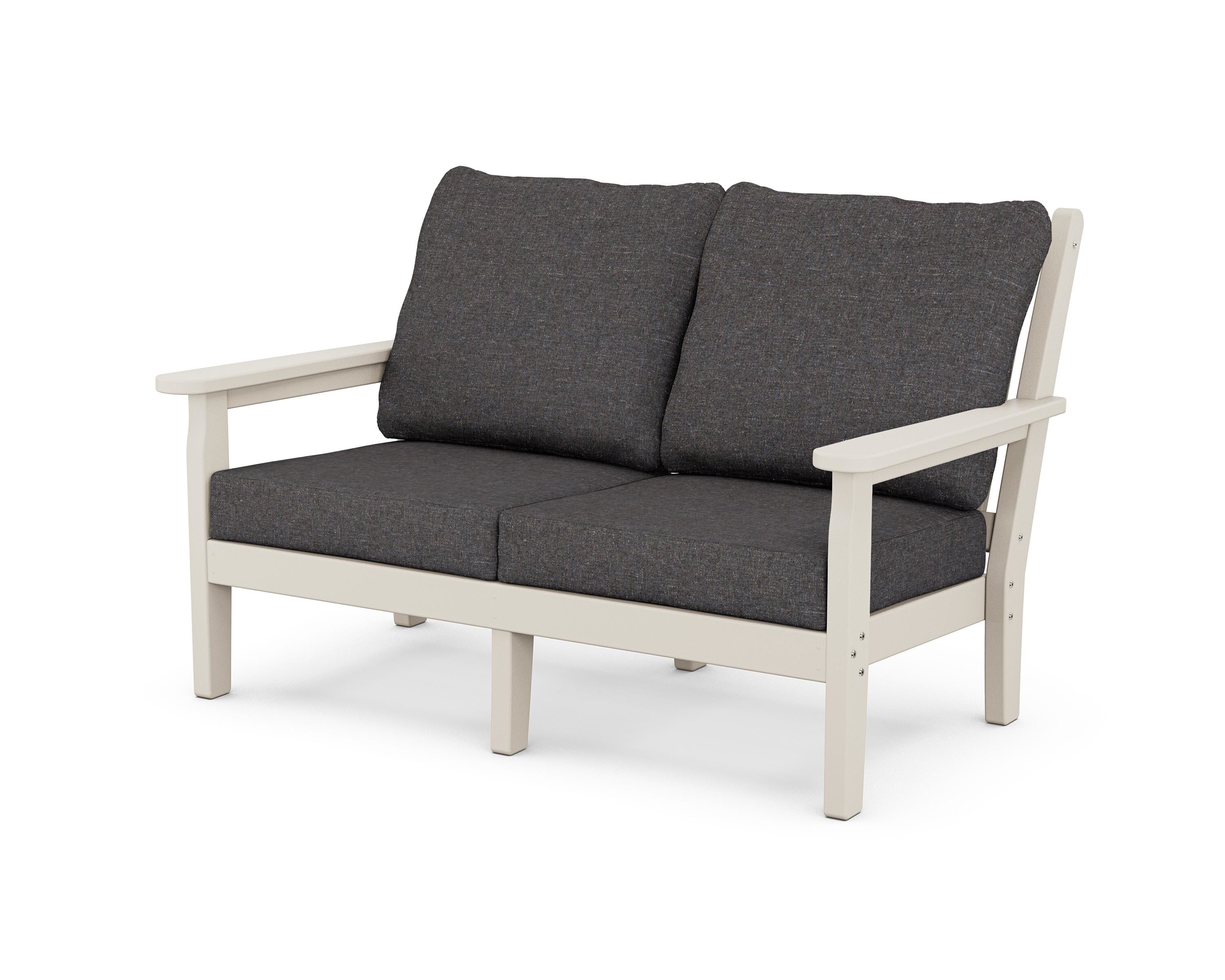 POLYWOOD® Chippendale Deep Seating Loveseat in Sand / Ash Charcoal