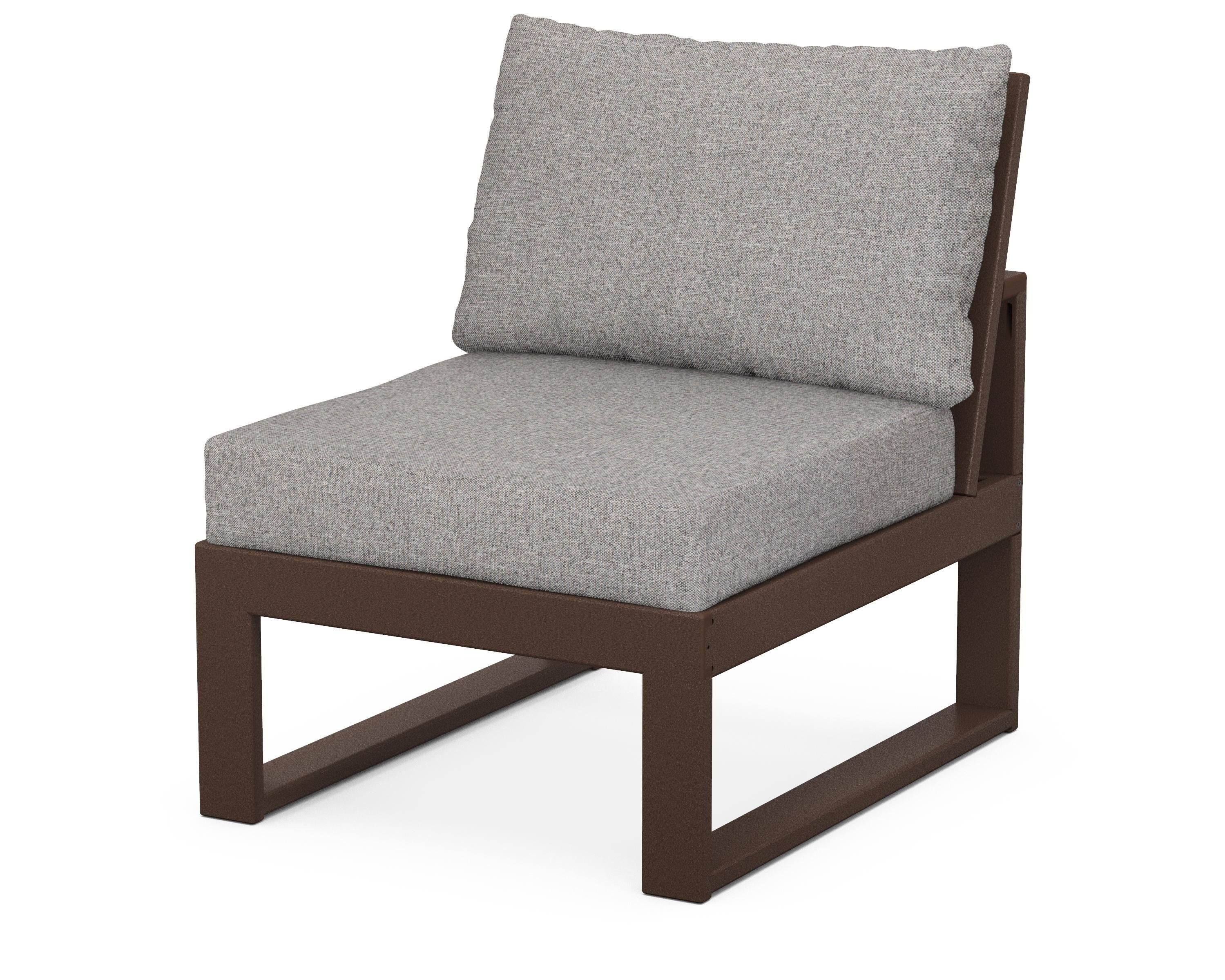 Unbranded Modular Armless Chair in Mahogany / Grey Mist