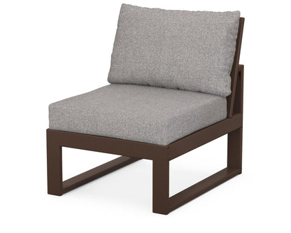 Unbranded Modular Armless Chair in Mahogany / Grey Mist