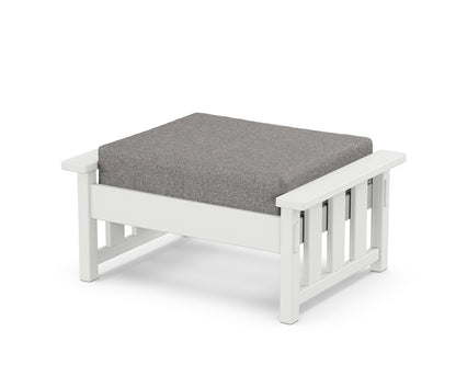 Martha Stewart by POLYWOOD® Acadia Deep Seating Ottoman in White / Grey Mist