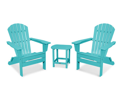POLYWOOD® South Beach 3-Piece Folding Adirondack Set in Aruba