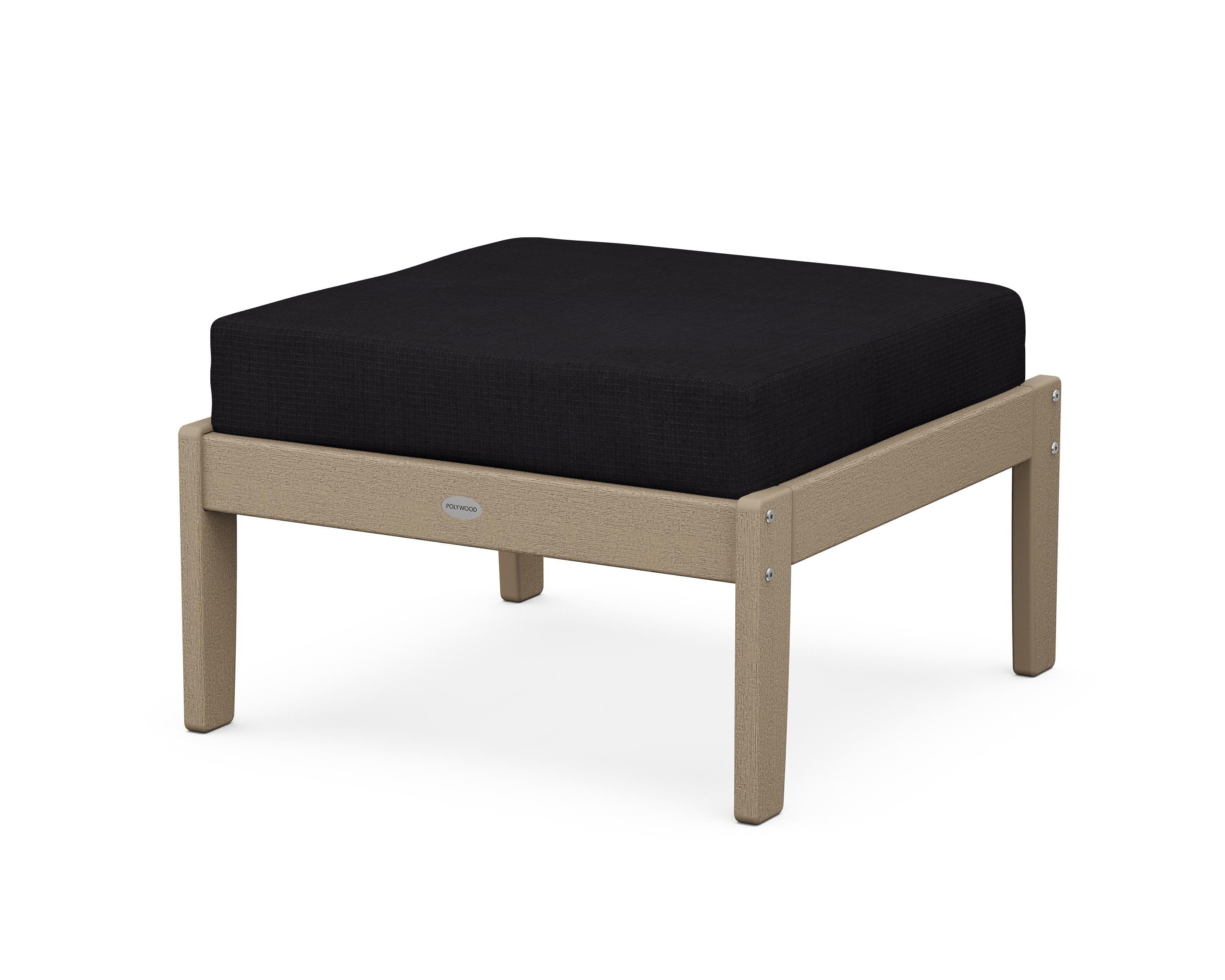 POLYWOOD® Braxton Deep Seating Ottoman in Vintage Sahara / Midnight Linen