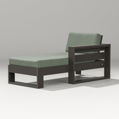 PW Designer Series Latitude Modular Right Arm Chaise in Vintage Coffee / Cast Sage