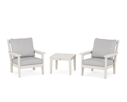 POLYWOOD® Chippendale 3-Piece Deep Seating Set in Sand / Granite