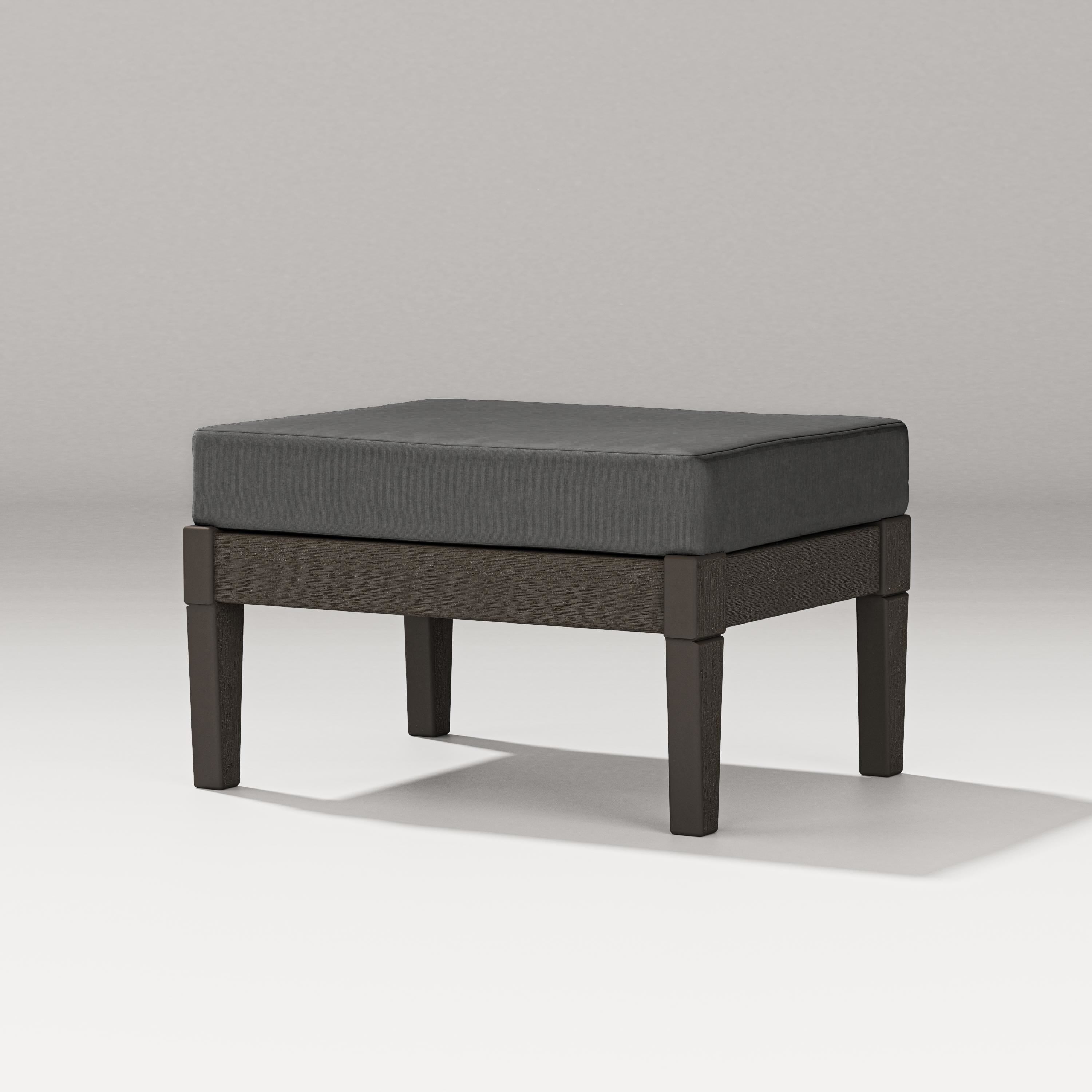 PW Designer Series Estate Lounge Ottoman in Vintage Coffee / Spectrum Carbon