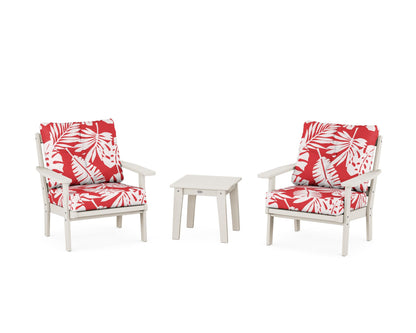 POLYWOOD® Prairie 3-Piece Deep Seating Set in Sand / Leaf Crimson