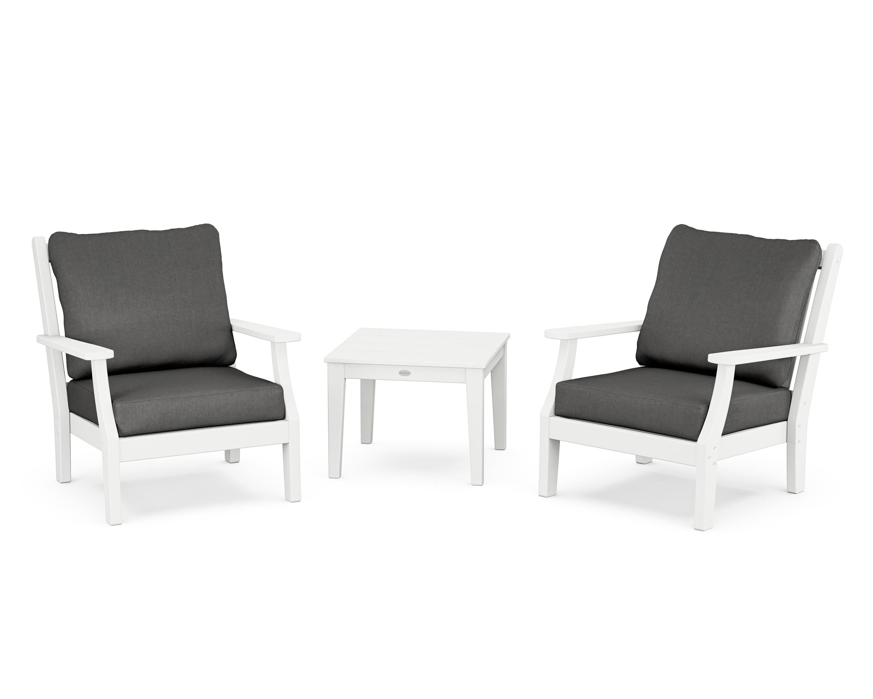 Country Living Wovendale 3-Piece Deep Seating Set in White / Spectrum Carbon
