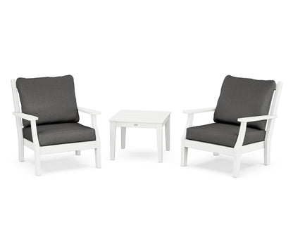 Country Living Wovendale 3-Piece Deep Seating Set in White / Spectrum Carbon