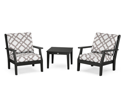 Country Living Wovendale 3-Piece Deep Seating Set in Black / Trellis Grey Mist