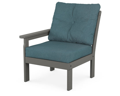 POLYWOOD® Vineyard Modular Left Arm Chair in Slate Grey / Ocean Teal