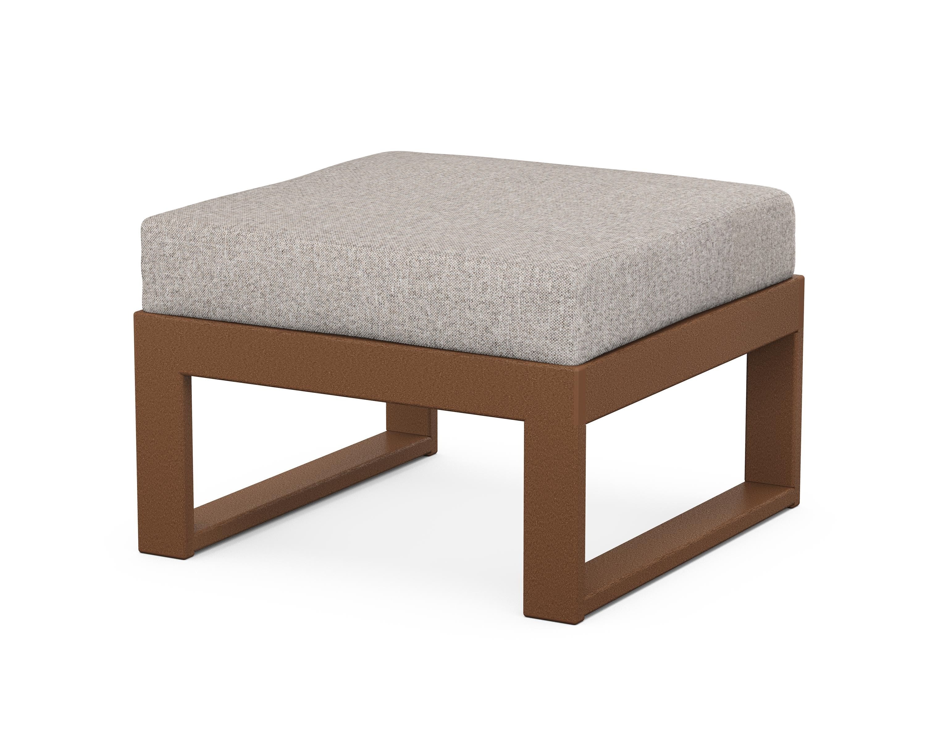 Unbranded Modular Ottoman - Modern in Teak / Weathered Tweed