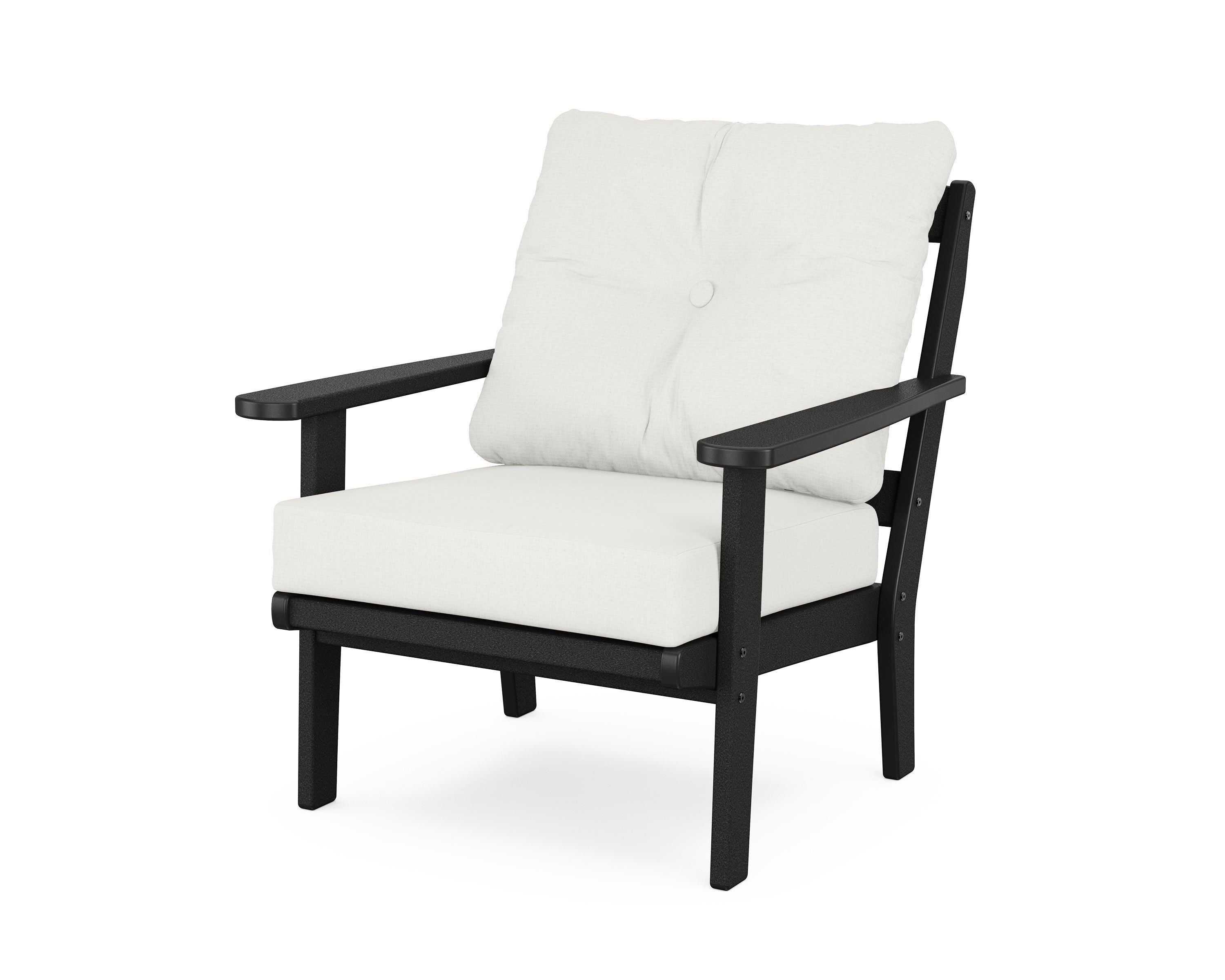 POLYWOOD® Mission Deep Seating Chair in Black / Natural Linen