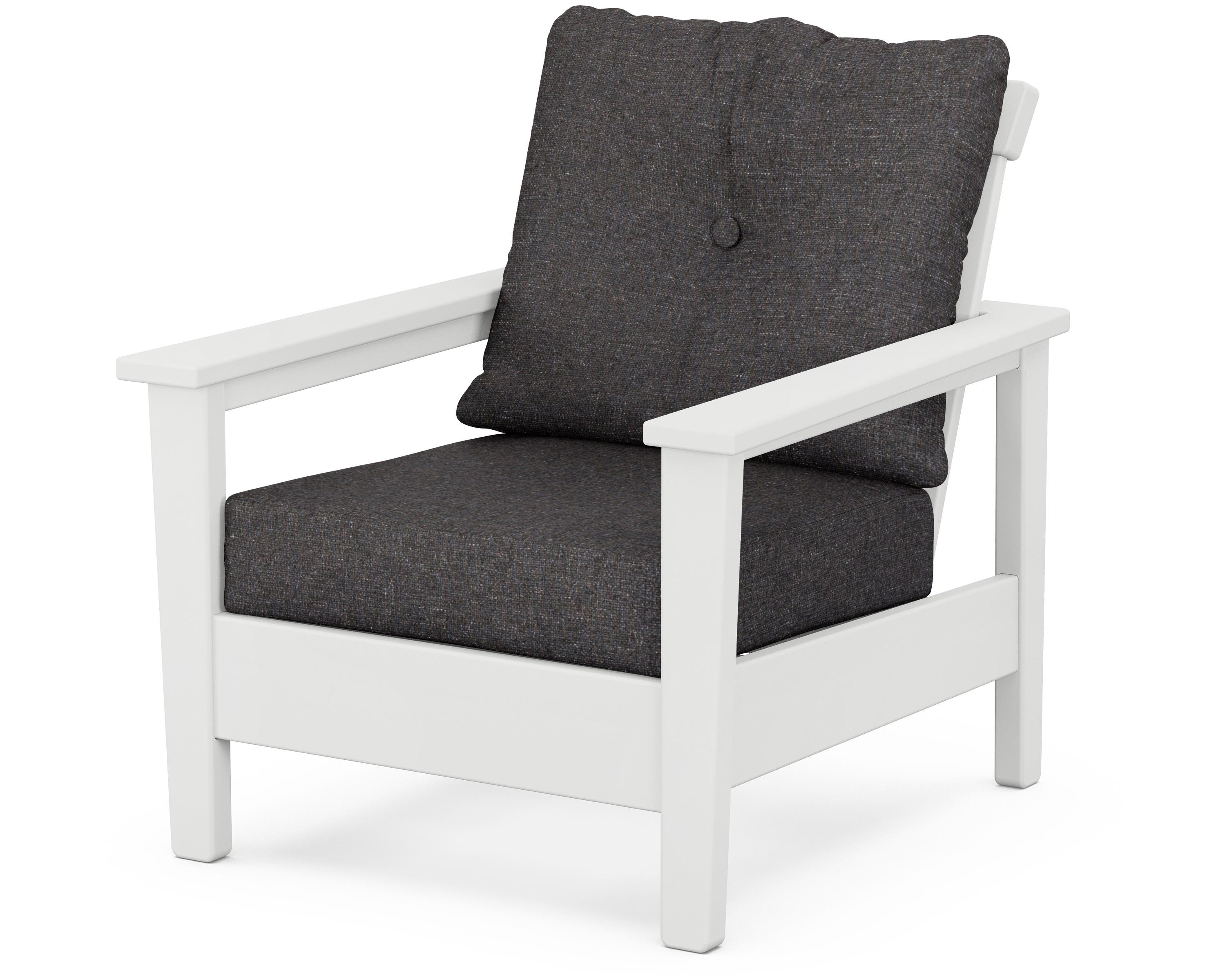 POLYWOOD® Prescott Deep Seating Chair in White / Ash Charcoal