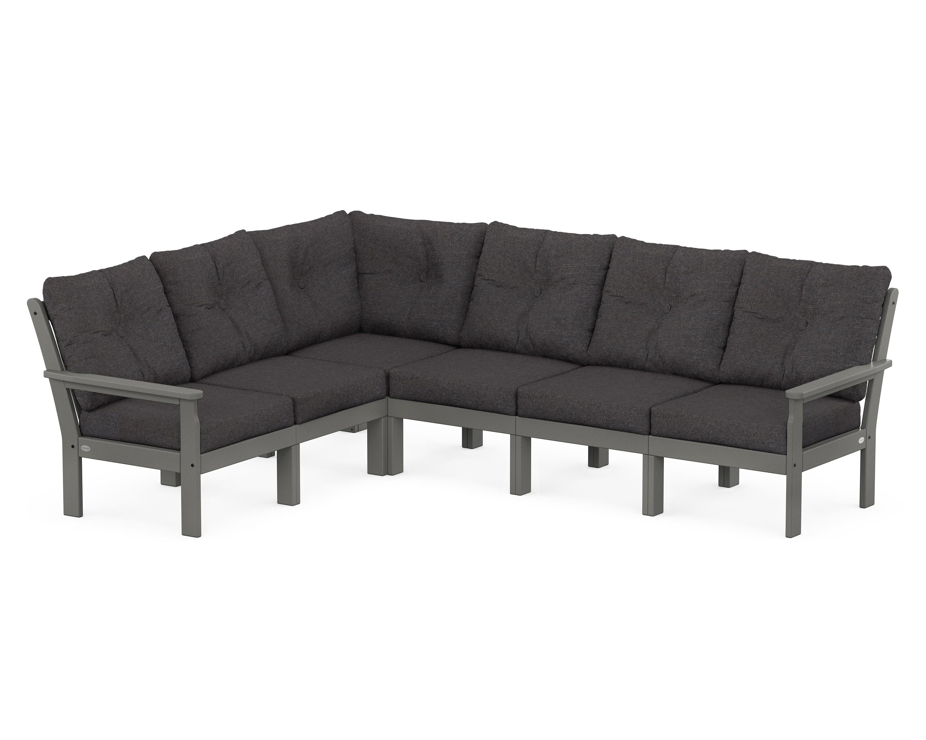 POLYWOOD® Vineyard 6-Piece Sectional in Slate Grey / Ash Charcoal