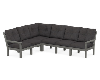 POLYWOOD® Vineyard 6-Piece Sectional in Slate Grey / Ash Charcoal