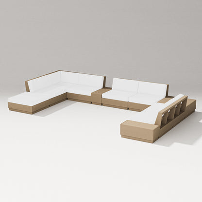 PW Designer Series Elevate 11-Piece Conversation Sectional Set in Vintage Sahara / Natural